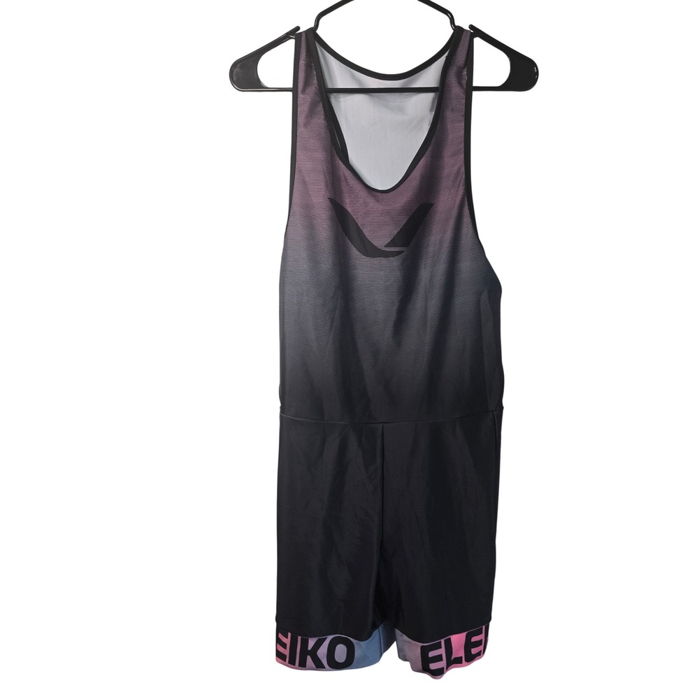 Eleiko Ombre Weightlifting Singlet Women Medium Black Pink Gradient Suit